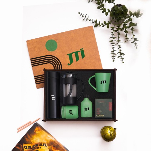 Akıllı Termos + Frenchpress + Logolu Mum + Logolu Kolonya + Seramik Bardak + Kahve Kutusu